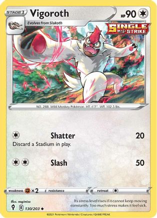 Vigoroth (130/203) Reverse Holofoil [SWSH: Evolving Skies] Pokemon Single Pokémon