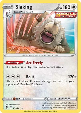 Slaking (131/203) Reverse Holofoil [SWSH: Evolving Skies] Pokemon Single Pokémon