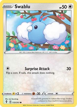Swablu (132/203) [SWSH: Evolving Skies] Pokemon Single Pokémon