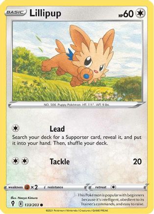 Lillipup (133/203) Reverse Holofoil [SWSH: Evolving Skies] Pokemon Single Pokémon