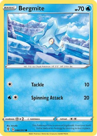 Bergmite (44/203) Reverse Holofoil [SWSH: Evolving Skies] Pokemon Single Pokémon
