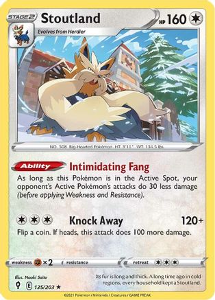 Stoutland (135/203) Reverse Holofoil [SWSH: Evolving Skies] Pokemon Single Pokémon