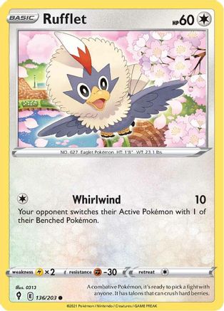 Rufflet (136/203) Reverse Holofoil [SWSH: Evolving Skies] Pokemon Single Pokémon