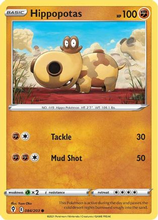 Hippopotas (84/203) [SWSH: Evolving Skies] Pokemon Single Pokémon