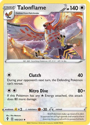 Talonflame (140/203) [SWSH07 Evolving Skies] Pokemon Single Pokémon