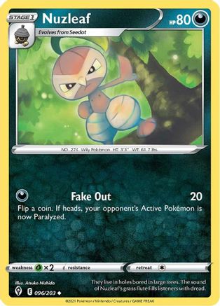 Nuzleaf (96/203) Reverse Holofoil [SWSH: Evolving Skies] Pokemon Single Pokémon