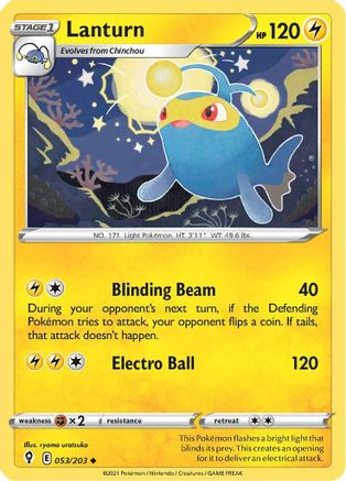 Lanturn (53/203) [SWSH: Evolving Skies] Pokemon Single Pokémon