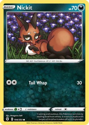 Nickit (104/203) [SWSH: Evolving Skies] Pokemon Single Pokémon