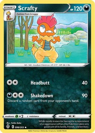 Scrafty (99/203) [SWSH: Evolving Skies] Pokemon Single Pokémon