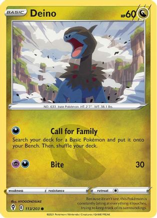 Deino (113/203) [SWSH: Evolving Skies] Pokemon Single Pokémon