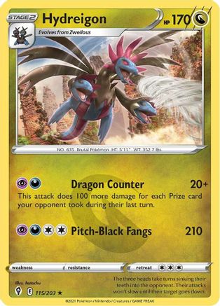 Hydreigon (115/203) Holofoil [SWSH: Evolving Skies] Pokemon Single Pokémon