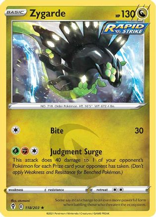 Zygarde (118/203) Reverse Holofoil [SWSH: Evolving Skies] Pokemon Single Pokémon