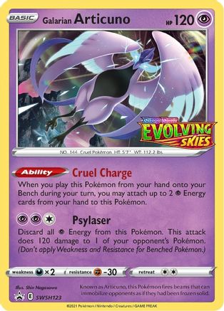 Galarian Articuno - SWSH123 (Prerelease) (SWSH123/307) Holofoil [Promos: SWSH Promo Cards] Pokemon Single Pokémon