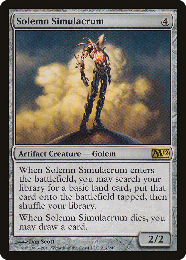Solemn Simulacrum (M12-217) [Magic 2012] Foil MTG Single Wizards of the Coast