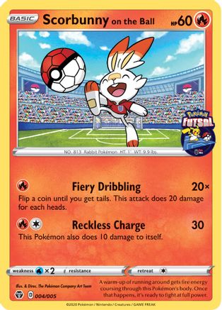 Scorbunny on the Ball - 004/005 (Pokemon Futsal) (4/5) [Misc: Cards & Products] Pokemon Single Pokémon