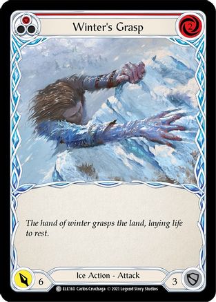 Winter's Grasp (Red) [ELE160] (Tales of Aria)  1st Edition Rainbow Foil Flesh And Blood Single Flesh And Blood   