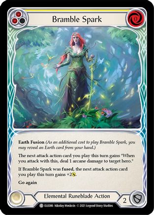 Bramble Spark (Yellow) [ELE086] (Tales of Aria)  1st Edition Rainbow Foil Flesh And Blood Single Flesh And Blood   