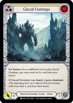 Glacial Footsteps (Yellow) [ELE017] (Tales of Aria)  1st Edition Rainbow Foil Flesh And Blood Single Flesh And Blood   