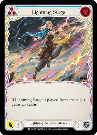 Lightning Surge (Blue) [U-ELE191] Unlimited Rainbow Foil Flesh And Blood Single Flesh And Blood   