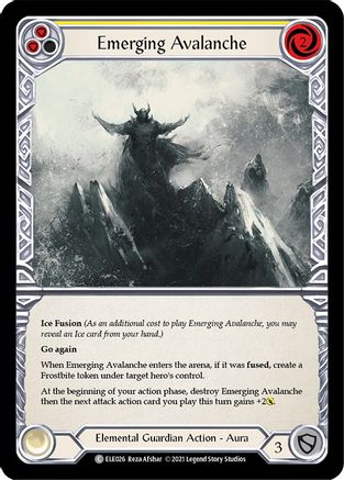 Emerging Avalanche (Yellow) [U-ELE026] Unlimited Rainbow Foil Flesh And Blood Single Flesh And Blood   