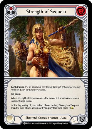 Strength of Sequoia (Red) [ELE028] (Tales of Aria)  1st Edition Rainbow Foil Flesh And Blood Single Flesh And Blood   