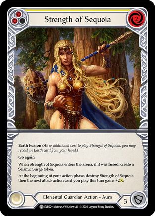 Strength of Sequoia (Yellow) [ELE029] (Tales of Aria)  1st Edition Rainbow Foil Flesh And Blood Single Flesh And Blood   