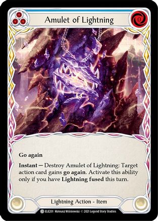 Amulet of Lightning [ELE201] (Tales of Aria)  1st Edition Rainbow Foil Flesh And Blood Single Flesh And Blood   