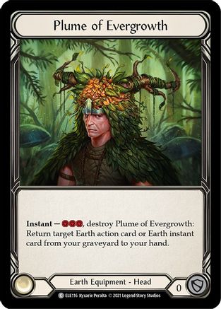 Plume of Evergrowth [U-ELE116] Unlimited Rainbow Foil Flesh And Blood Single Flesh And Blood   