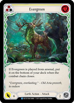 Evergreen (Yellow) [U-ELE120] Unlimited Rainbow Foil Flesh And Blood Single Flesh And Blood   