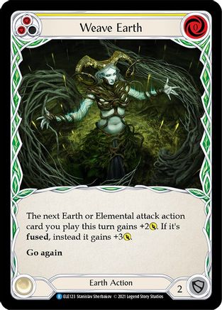 Weave Earth (Yellow) [U-ELE123] Unlimited Rainbow Foil Flesh And Blood Single Flesh And Blood   