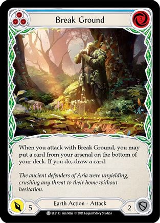 Break Ground (Blue) [U-ELE133] Unlimited Rainbow Foil Flesh And Blood Single Flesh And Blood   