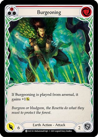 Burgeoning (Red) [U-ELE134] Unlimited Rainbow Foil Flesh And Blood Single Flesh And Blood   