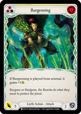 Burgeoning (Yellow) [ELE135] (Tales of Aria)  1st Edition Normal Flesh And Blood Single Flesh And Blood   