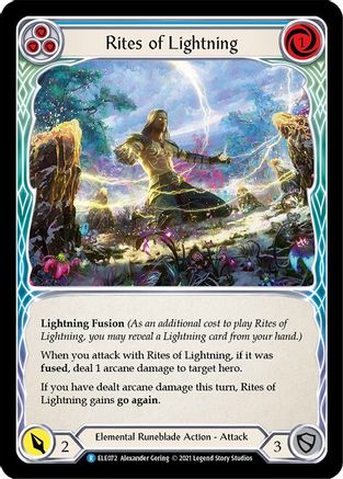 Rites of Lightning (Blue) [U-ELE072] Unlimited Rainbow Foil Flesh And Blood Single Flesh And Blood   