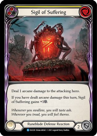 Sigil of Suffering (Yellow) [U-ELE228] Unlimited Rainbow Foil Flesh And Blood Single Flesh And Blood   