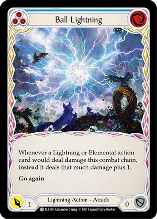 Ball Lightning (Blue) [ELE188] (Tales of Aria)  1st Edition Rainbow Foil Flesh And Blood Single Flesh And Blood   