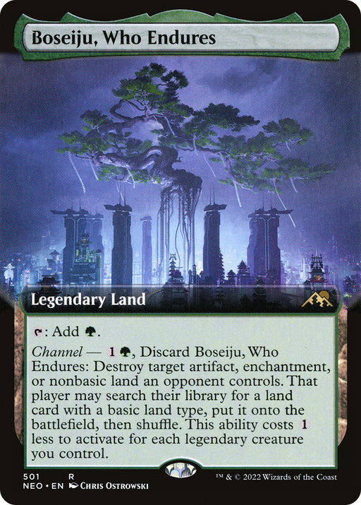 Boseiju, Who Endures (NEO-501) [Kamigawa: Neon Dynasty] (Extended Art) MTG Single Wizards of the Coast