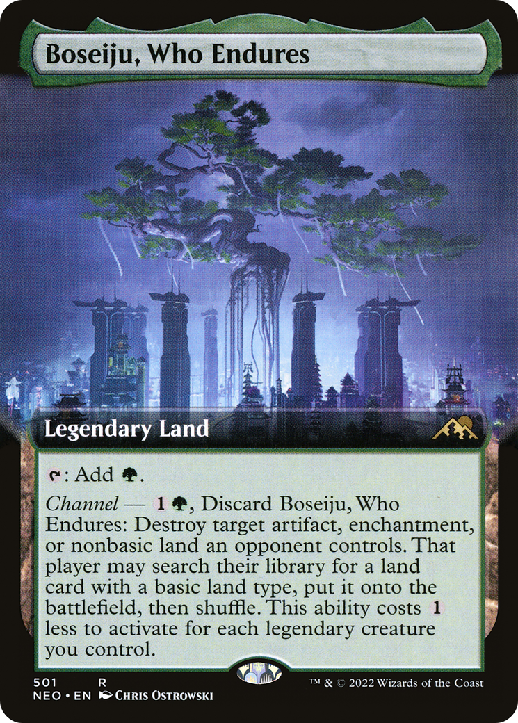 Boseiju, Who Endures (NEO-501) [Kamigawa: Neon Dynasty] (Extended Art) Foil MTG Single Wizards of the Coast