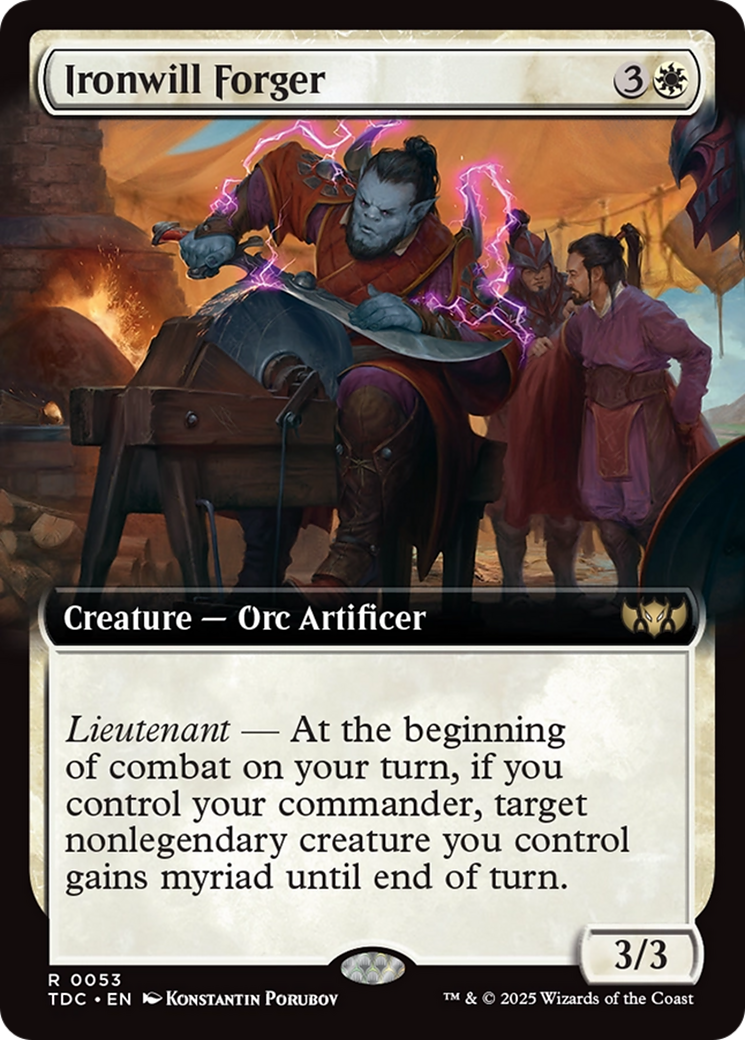 Ironwill Forger (Extended Art) (TDC-053) [Commander: Tarkir: Dragonstorm]: (Extended Art) MTG Single Wizards of the Coast
