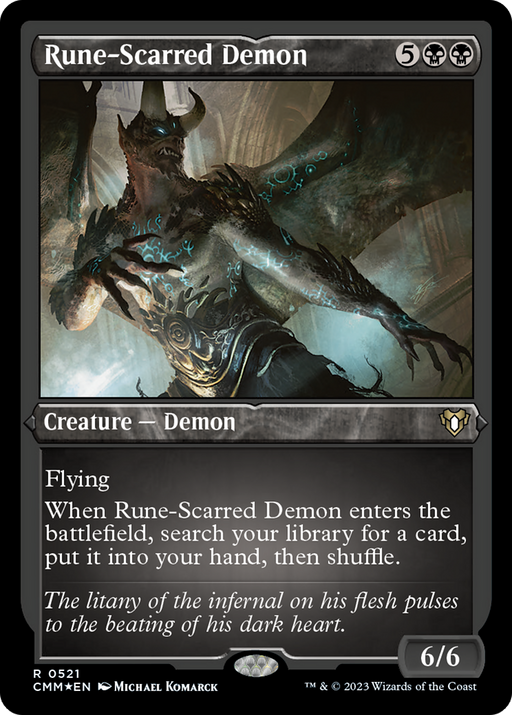 Rune-Scarred Demon (CMM-521) [Commander Masters] Etched Foil MTG Single Wizards of the Coast