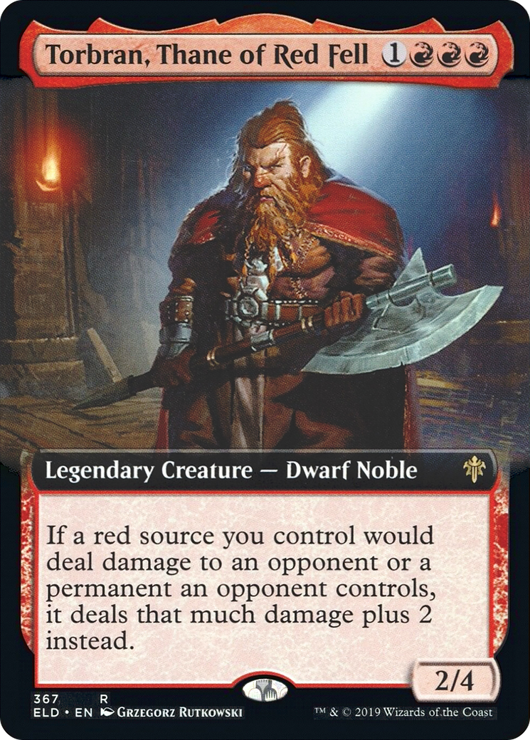 Torbran, Thane of Red Fell (ELD-367) [Throne of Eldraine] (Extended Art) Foil MTG Single Wizards of the Coast