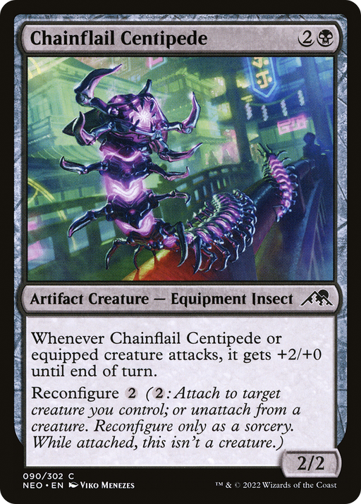 Chainflail Centipede (NEO-090) [Kamigawa: Neon Dynasty] MTG Single Wizards of the Coast