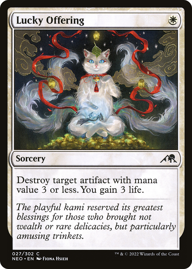 Lucky Offering (NEO-027) [Kamigawa: Neon Dynasty] Foil MTG Single Wizards of the Coast