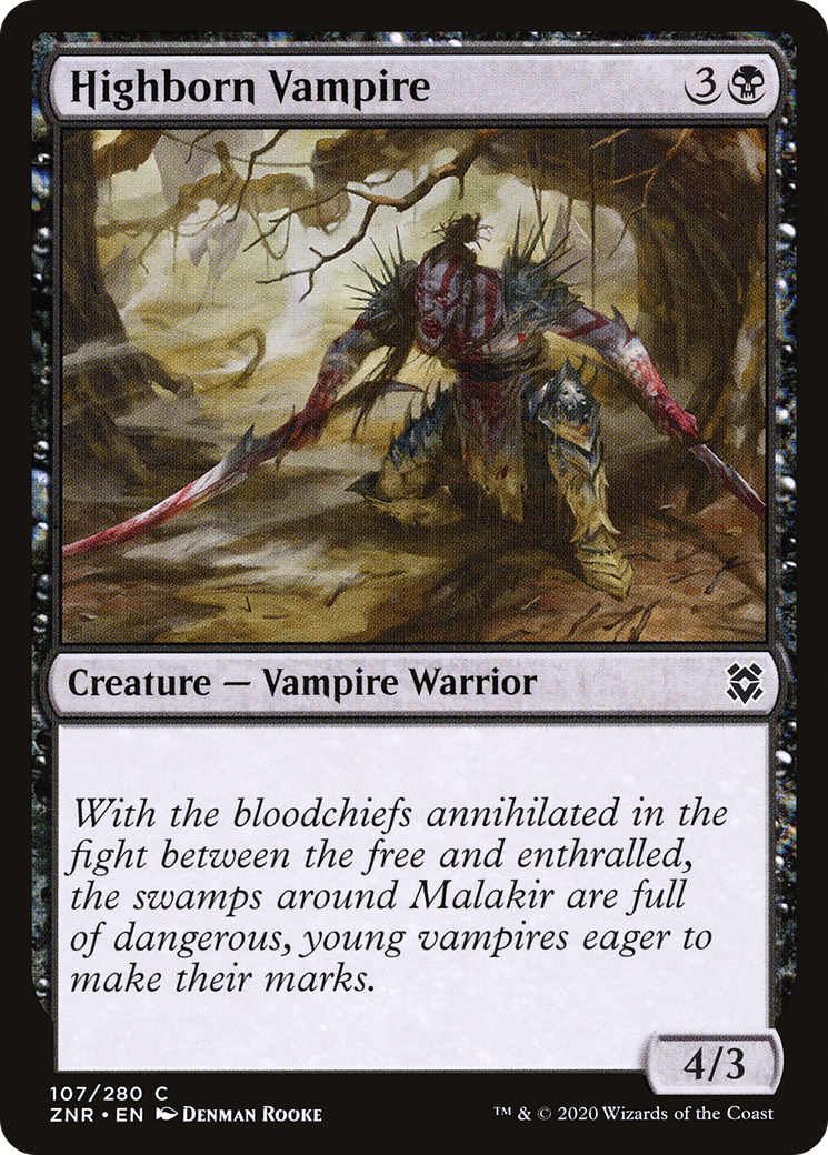 Highborn Vampire (ZNR-107) [Zendikar Rising] MTG Single Wizards of the Coast