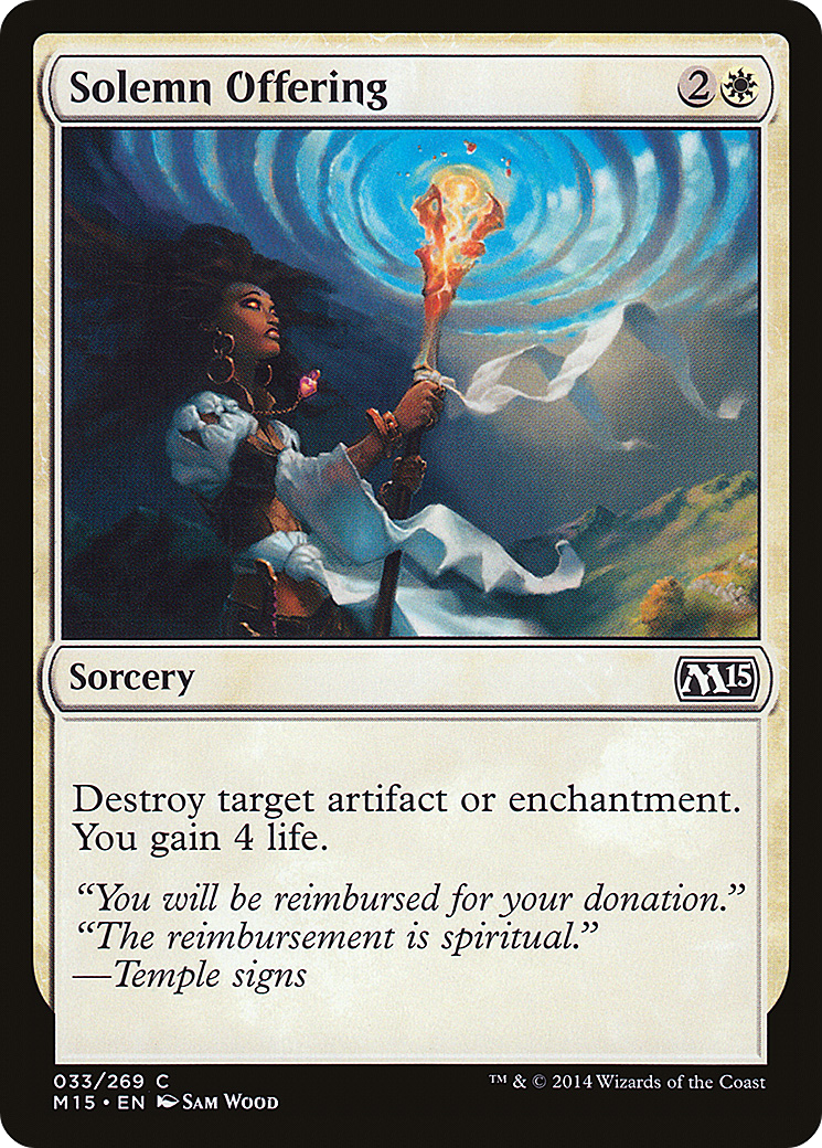 Solemn Offering (M15-033) [Magic 2015] Foil MTG Single Wizards of the Coast