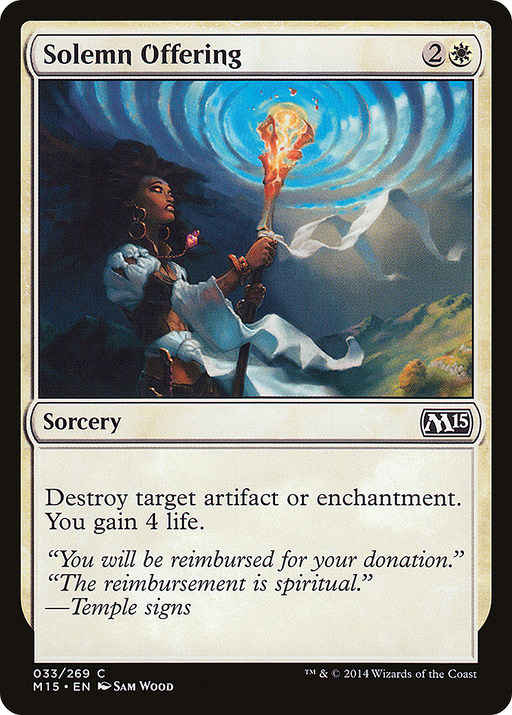 Solemn Offering (M15-033) [Magic 2015] MTG Single Wizards of the Coast