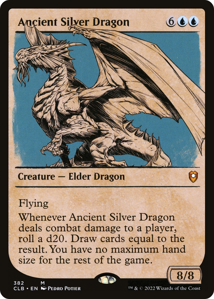 Ancient Silver Dragon (CLB-382) [Commander Legends: Battle for Baldur's Gate] (Showcase) MTG Single Wizards of the Coast