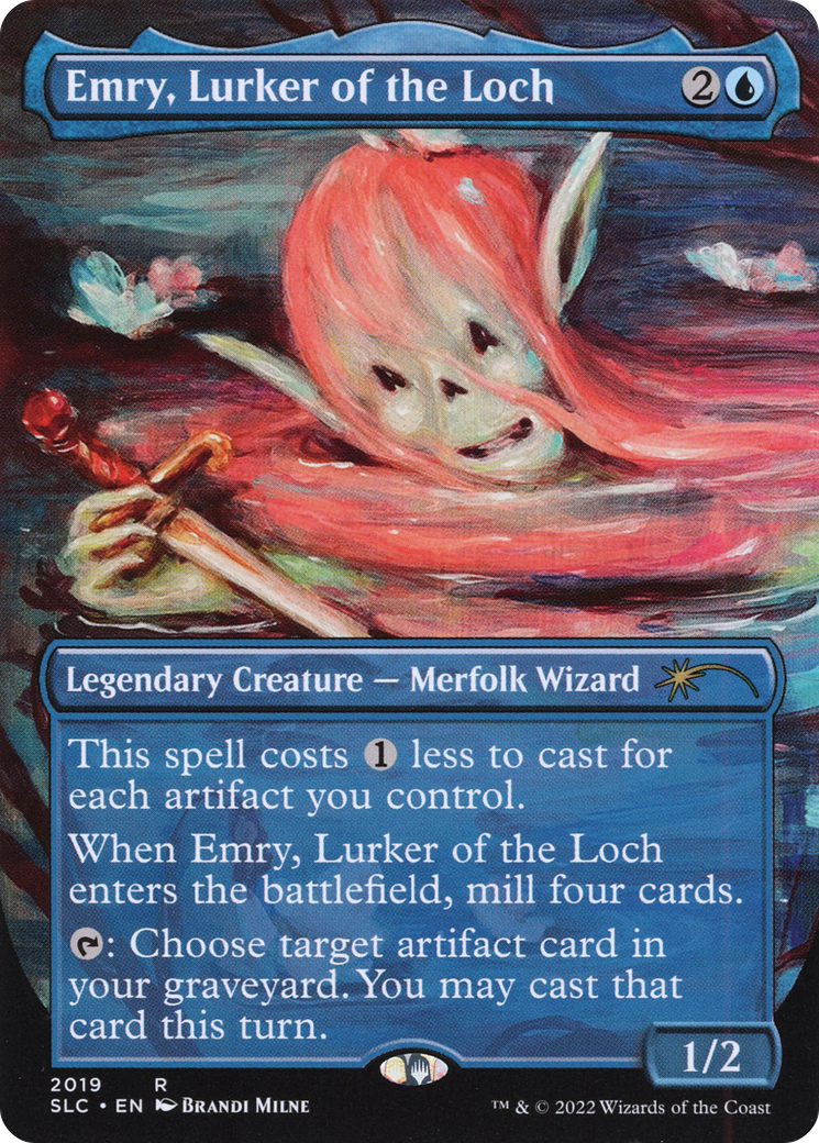 Emry, Lurker of the Loch (SLC-2019) [Secret Lair] Countdown Kit (Borderless) Foil MTG Single Wizards of the Coast