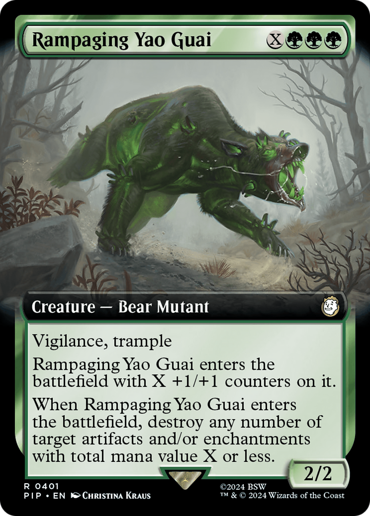 Rampaging Yao Guai (PIP-401) [Fallout] (Extended Art) Foil MTG Single Wizards of the Coast