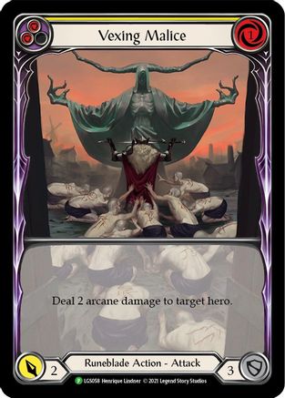 Vexing Malice (Yellow) [LGS058] (Promo)  Rainbow Foil Flesh And Blood Single Flesh And Blood   